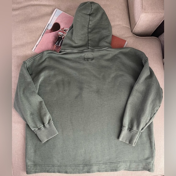 Aerie Beach Weekend Oversized Hoodie In Army / Olive Green Size M - Picture 9 of 11